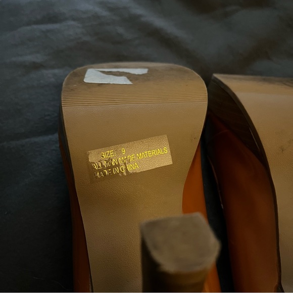 QUPID orange Peep Toe Platform Thick Stilettos Size 9 - Picture 5 of 6